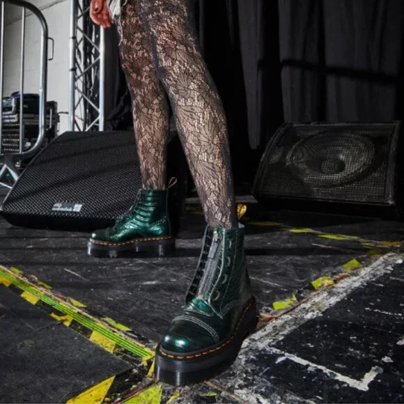 Dr. Martens Rare Green Wild Croc Emboss Sinclair Boots Women's UK 7 / US 9 EUC - Picture 7 of 7